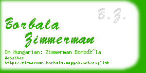 borbala zimmerman business card